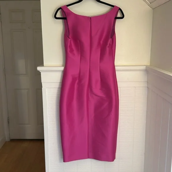 Badgley Mischka Off the Shoulder Bow Front Orchid Midi Dress Women’s 2 - Picture 10 of 13